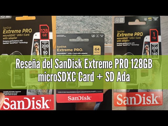 Vídeo relacionado con SanDisk Extreme PRO 128GB tarjeta microSDXC + adaptador SD + RescuePro Deluxe, hasta 200 MB/s, con Clase A2 de rendimiento de las aplicaciones UHS-I Class 10 U3 V30