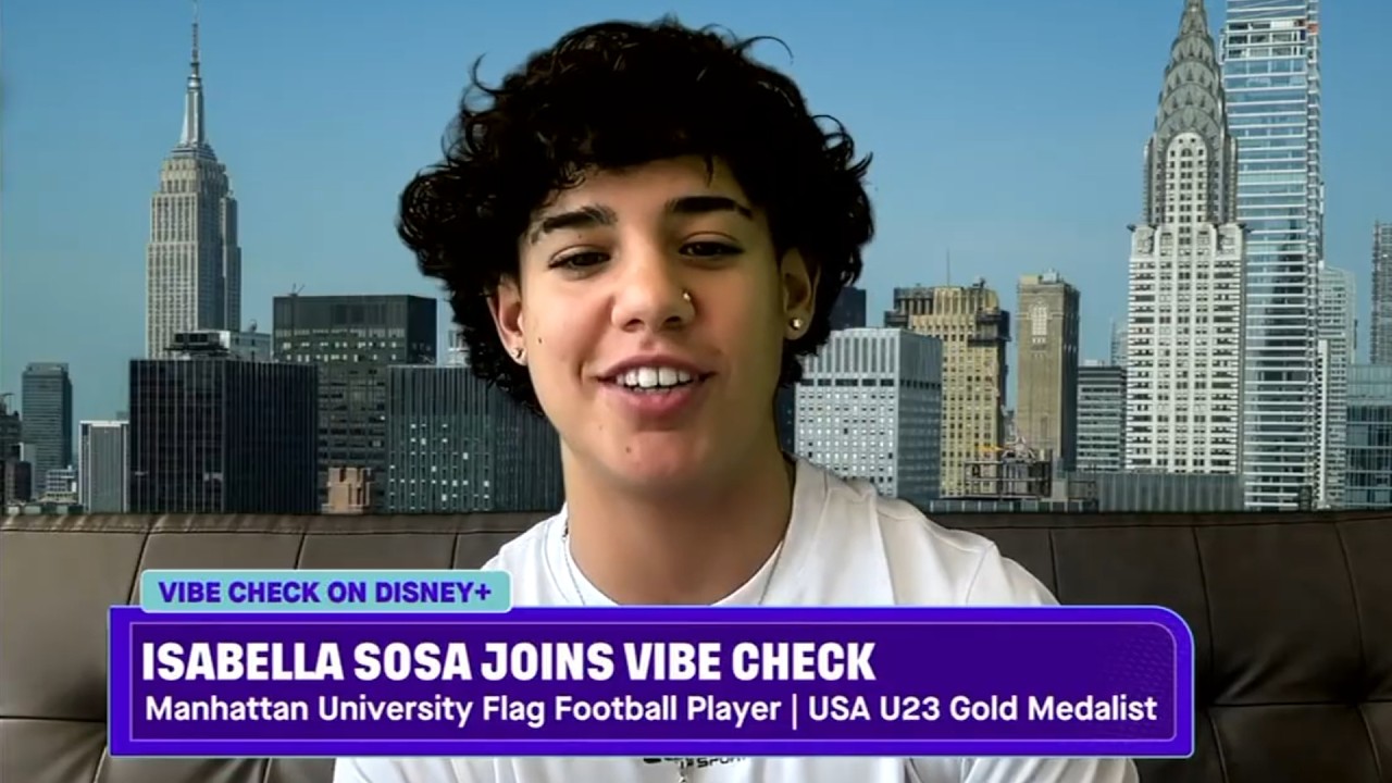 Isabella Sosa is thriving with the Manhattan University flag football team! 🏈 | Vibe Check