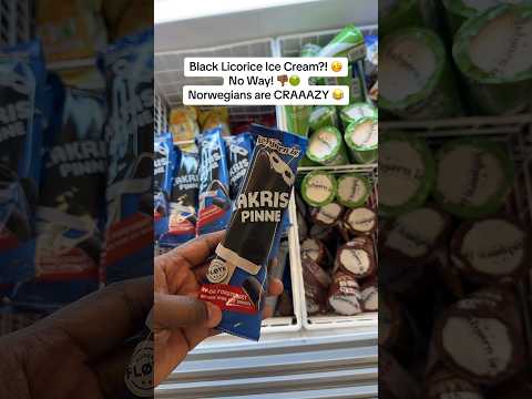 Black Licorice Ice Cream in Norway!? 🥴 Nei Takk! #norwegian #norge
