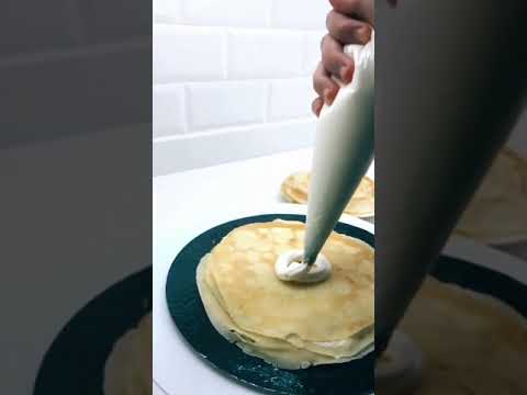 Crêpe Cake 🍰 🔪 | J E E N A#shorts |Relaxing food skills Amazing Food At India street food#shorts