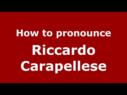 How to pronounce Riccardo Carapellese (Italian/Italy)  - PronounceNames.com