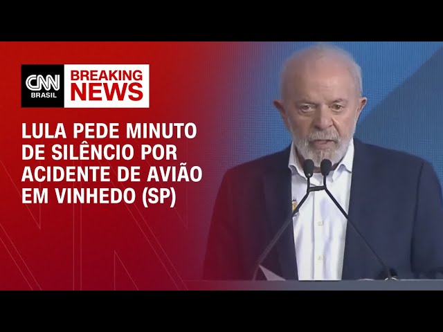 Lula pede minuto de silêncio por acidente de avião em Vinhedo (SP) | CNN PRIME TIME