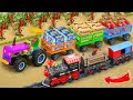 DIY Mini Tractor Heavy Trolley Stuck In Mud With Traffic Lights Science Project 10 HNDiyTractor