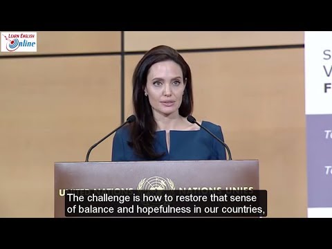 Learn English with Angelina Jolie Speech in defense of internationalism - English Subtitles