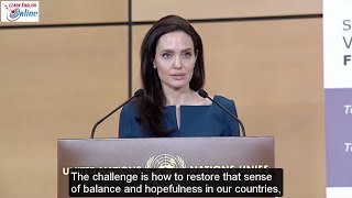 Learn English with Angelina Jolie Speech in defense of internationalism - English Subtitles