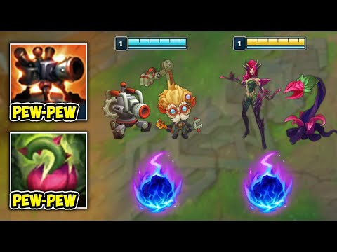 WE PLAYED THE MOST UNGANKABLE BOT LANE (PLANTS AND TURRETS EVERYWHERE)