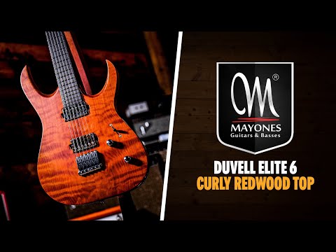 Mayones Duvell Elite 6 - Ebony - Curly Redwood image 12