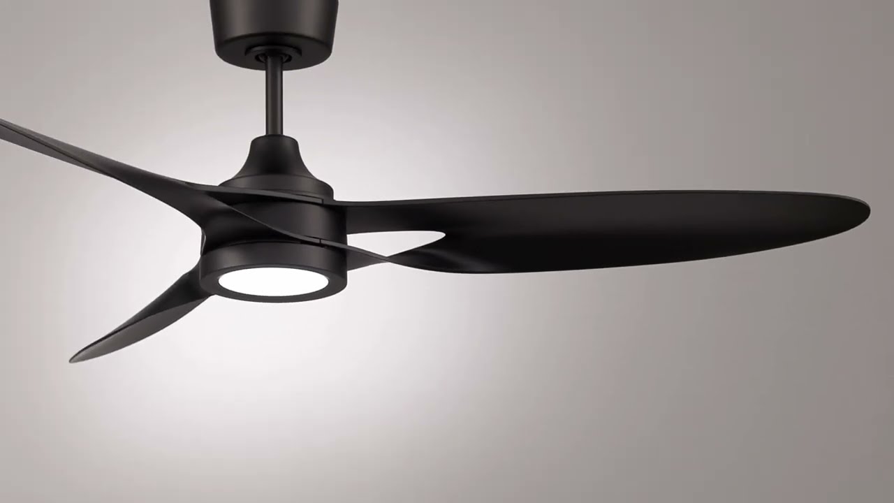Video 1 Watch A Video About the Casa Vieja Mystere Matte Black Indoor Outdoor LED Ceiling Fan