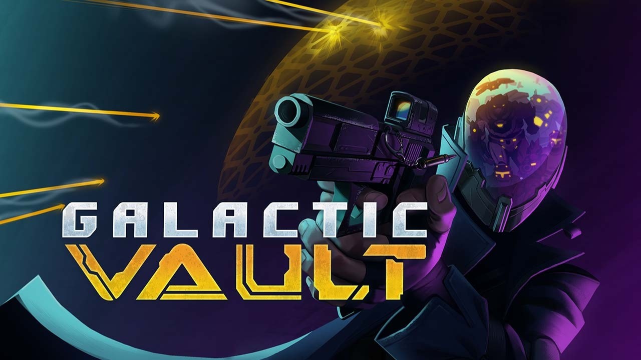 Thumbnail for the official Galactic Vault trailer showing FPS roguelite gameplay.