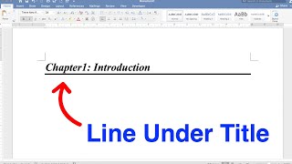 How To Underline Chapter Headings In Word [ Microsoft ] 😎👍