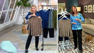Susan Graver Set of 2 Printed Brushed Liquid Knit Tops on QVC