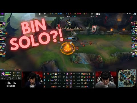 BLG BIN Solo Kills T1 ZEUS!