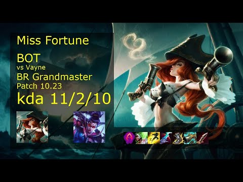 Miss Fortune ADC vs Vayne - BR Grandmaster 11/2/10 Patch 10.23 Gameplay