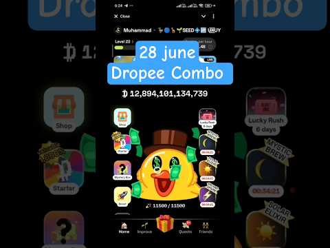Dropee Airdrop Daily Combo card 🔥 Today 28 June Dropee Combo lottery card 🔥 Dropee Combo today