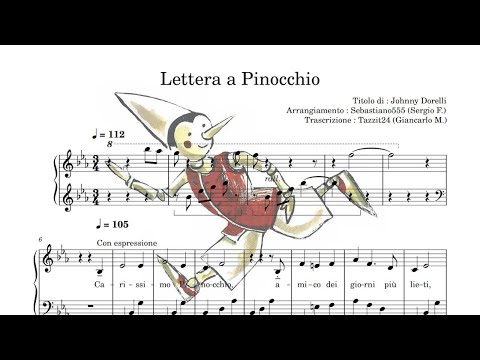 Lettera a Pinocchio – Johnny Dorelli (piano + spartito)