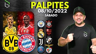 PALPITES DE FUTEBOL PARA HOJE 08 10 2022+ BILHETE PRONTO (SÁBADO) | Boleiros Tips