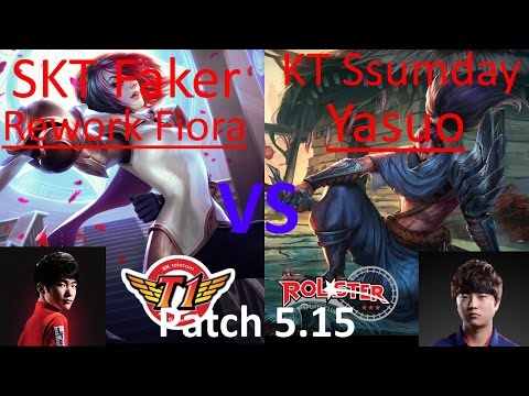 SKT Faker vs KT Ssumday - REWORK FIORA Gameplay vs Yasuo Top Lane | Pro LoL Replay