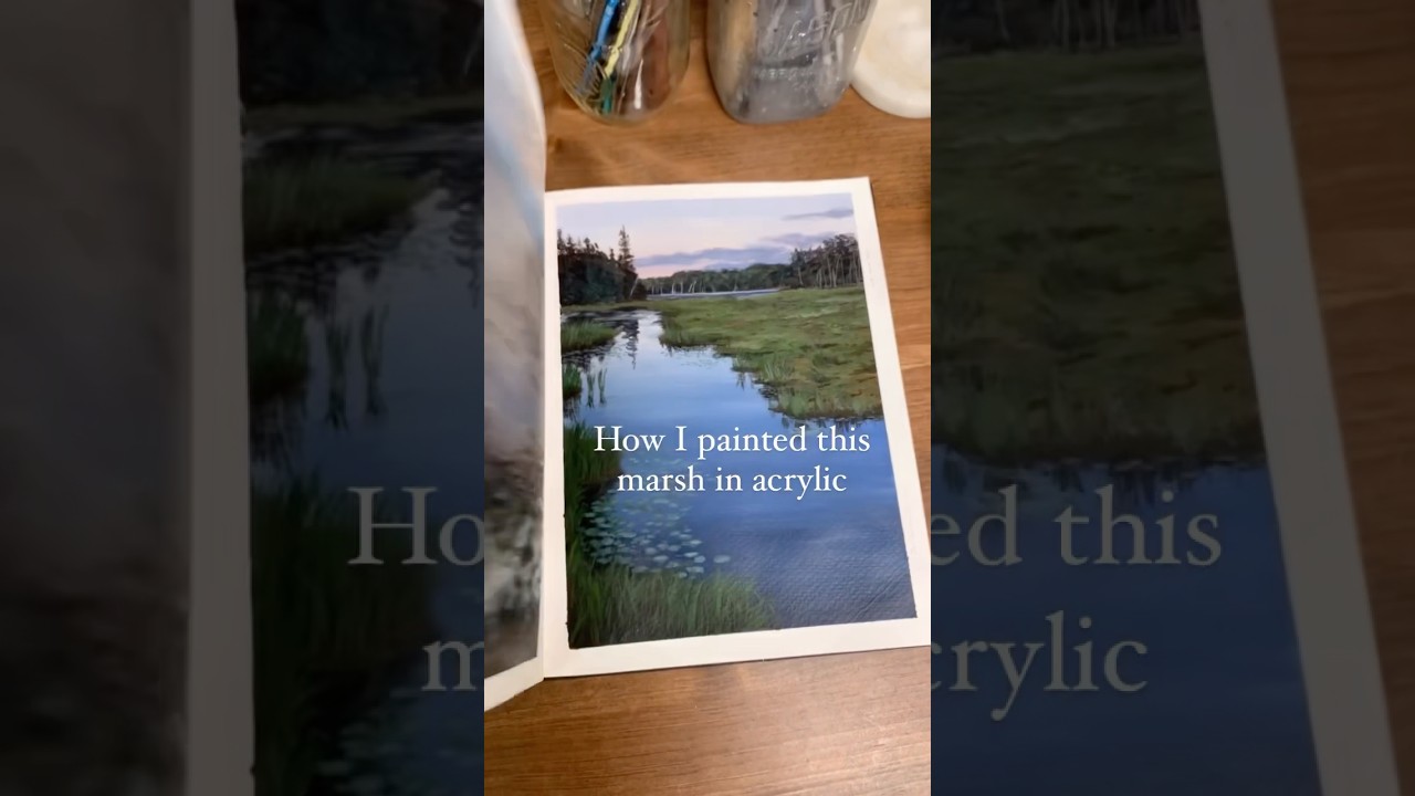 Painting on Paper with Acrylic: How I Painted a Realistic Landscape into my Sketchbook #acrylicart