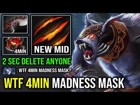WTF 4Min Mask of Madness Solo Mid Ursa Nonstop Ganking Side Lane 2 Second Delete Everyone Dota 2