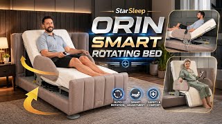 StarSleep Orin Smart Rotating Bed - One-Touch 90° Rotation, Mattress Included, 375lbs Capacity