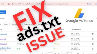 Solve Ads.txt Status Not Found in Google AdSense | WordPress Blog (Step-by-Step Fix)