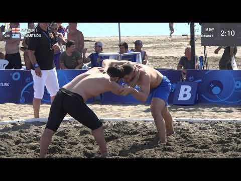 Round 1 Men's BW - 90 kg: I. MTSITURI (GEO) v. C. SAMARTSIDIS (GRE)