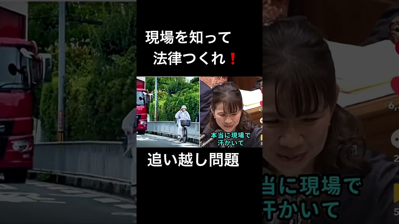 自転車を追い越すと5万円の罰金❗️現場無視の法律を撤回せよ❗️トラック.軽貨物が大渋滞❗️物流崩壊❗️ 参政党の豊田 真由子