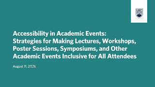Accessibility in Academic Events