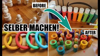 DIY Holzspielzeug - Montessori "Rainbow Peg Dolls" selber machen | Open ended toys | Handmade