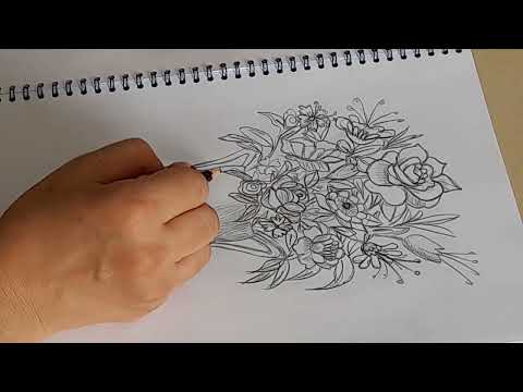 Comment dessiner une vase des fleurs facilement avec un crayon. How to draw Flowers Vase