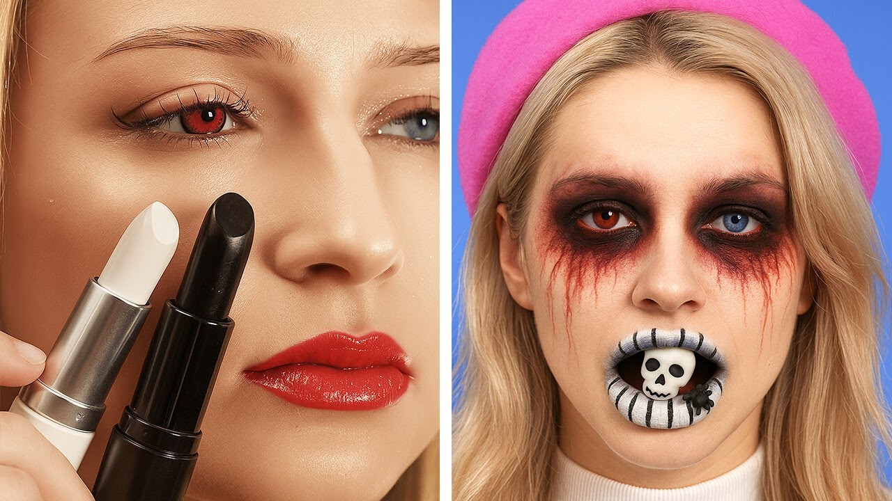 🎃HALLOWEEN MAKEUP & COSTUME DIY IDEAS 💄👻 Incredible Transformations & Fun Hacks by 123 GO! CHALLENGE