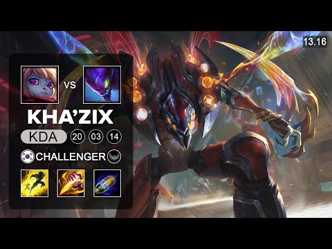Kha'Zix vs Poppy Jungle - KR Challenger - Patch 13.16 Season 13