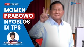 Detik-detik Prabowo Subianto Nyoblos hanya Didampingi Ajudan, Pamer Tinta 2 Jari