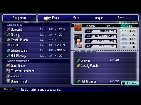 Crisis Core: Final Fantasy VII - Mission 9-6-5 (Hard Mode, No DMW, No Level Up)
