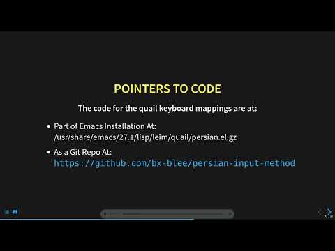 EmacsConf 2021： Perso Arabic Input Methods And Making More Emacs Apps BIDI Aware  --  Mohsen BANAN