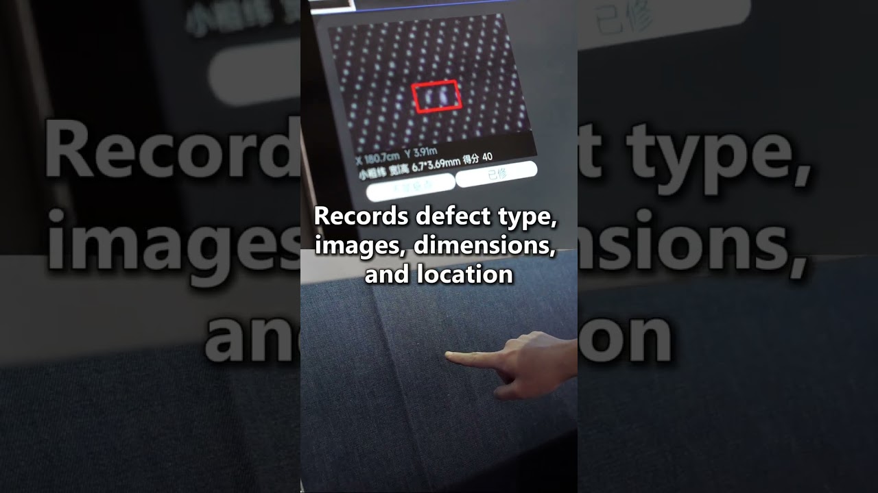 AI fabric insepction machine performs full-width fabric scanning to capture defects.