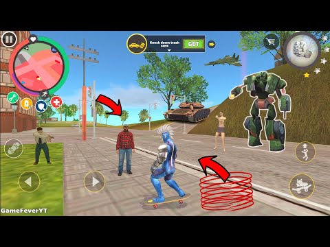 Rope Hero: Vice Town (Stunt Rope Hero on Skateboard) Rope Hero Fight Army Man - Android Gameplay HD