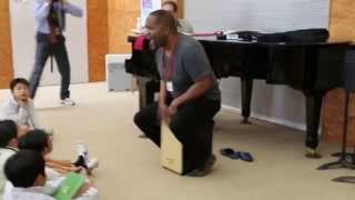 Yonrico Scott performed for the Japanese students