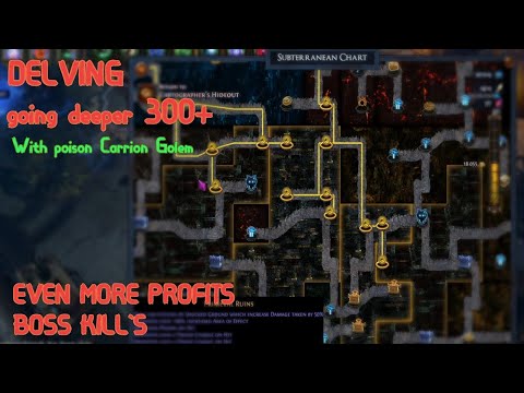 POE 3.22 Delving deeper 300-400 profits and bosses with Carrion Golems