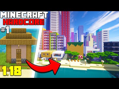 I Transformed a Village into A City in Minecraft Hardcore 1.18 (#1)