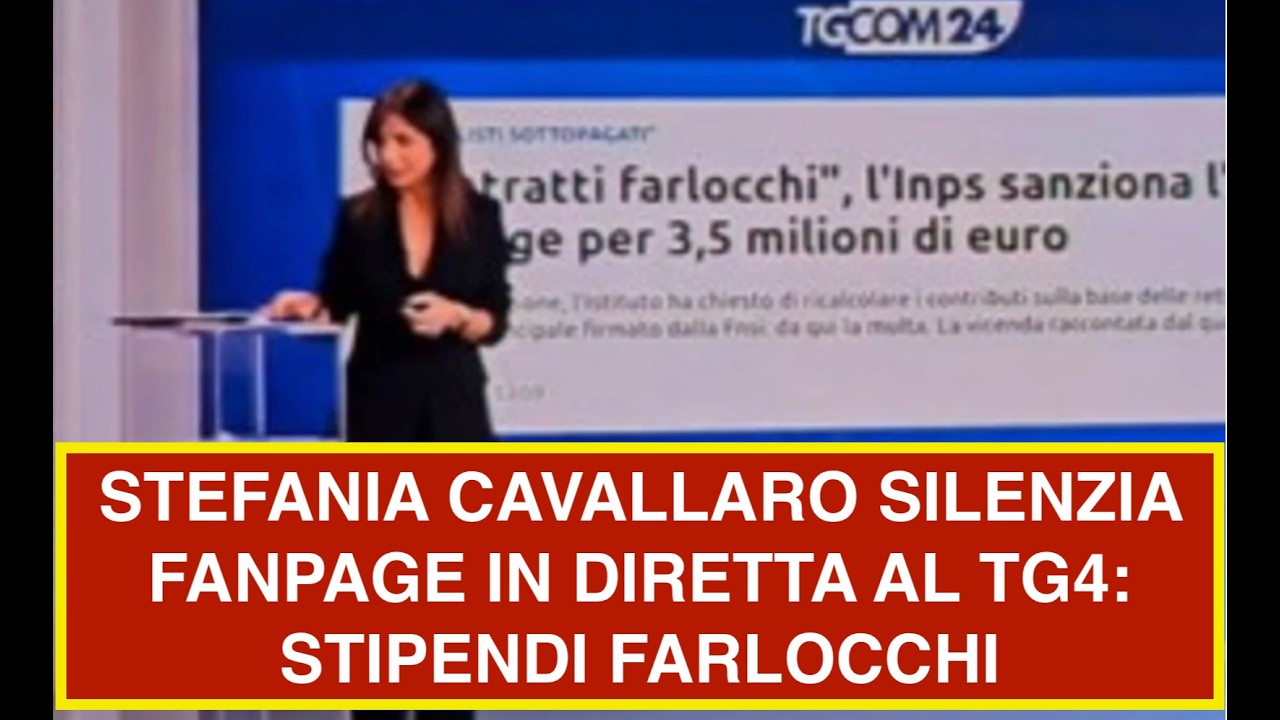 STEFANIA CAVALLARO SILENZIA FANPAGE IN DIRETTA AL TG4: STIPENDI FARLOCCHI