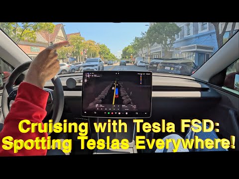 Tesla FSD 13.2.9 drives through 4th street in San Mateo, California and we count Teslas 🇺🇸 🇫🇷 🇧🇷 🇮🇱