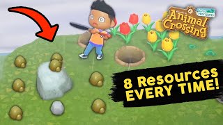 Easy rock resource trick in Animal Crossing New Horizons