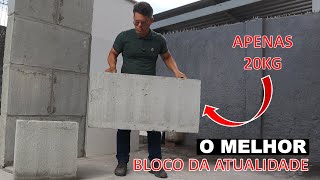 Bloco celular com 1,00m pesando apenas 20 kg.