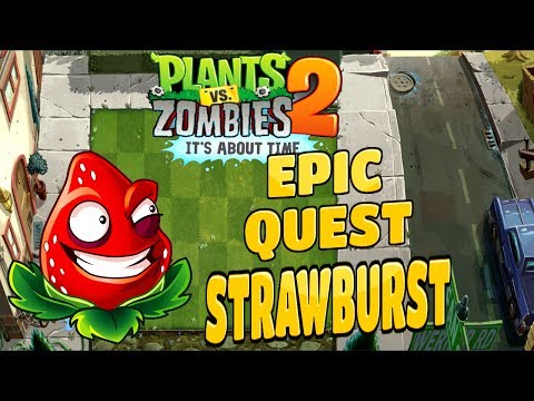 Plants Vs Zombies 2-Epic Quest Premium Seeds Strawburst All Steps {1 To 6} Non PowerUp Walkthrough