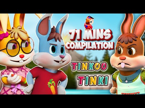 Tinkoo & Tinki Mega Compilation | 14 Funny Episodes Together | Cartoon For Kids | Urdu 3D Animation