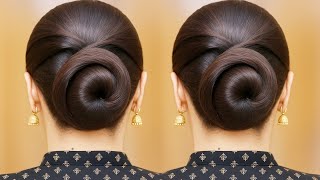 Elegant & Neat ✨ Twisted Bun Hairstyle | Daily Use Hair Bun Ideas for Girls | Easy Hair Style Girl