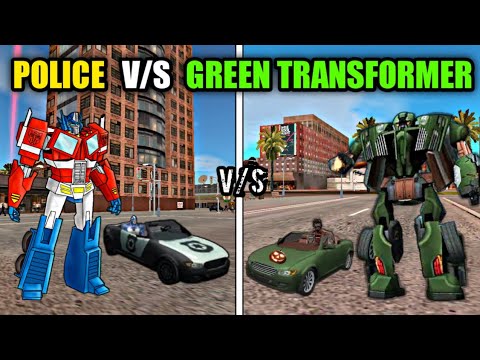 Police V/S Green Transformer Car | Rope Hero Vice Town