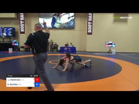 2018 Marine Corps US Open/UWW Junior Greco Roman 77 Quarters - Jake Hendricks (X-Ca) Vs. Andrew Bu