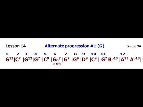 John Ganapes: Lesson 14 - Alternate progression #1(G) backing track